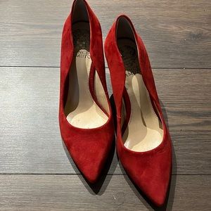 Vince Camuto Red Suede Heels